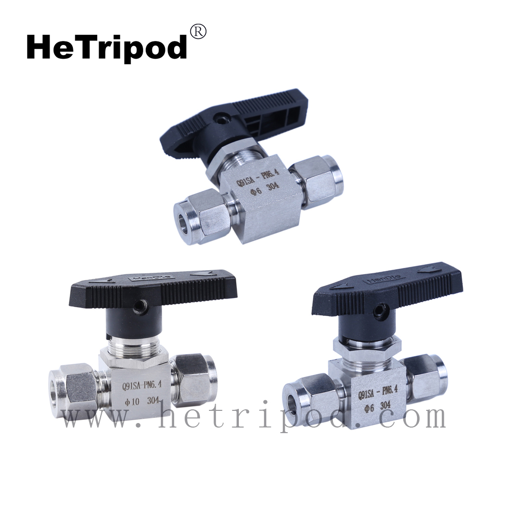 Válvula de bola con férula de acero inoxidable 304/316 Q91SA, imitación de válvula de bola de panel 