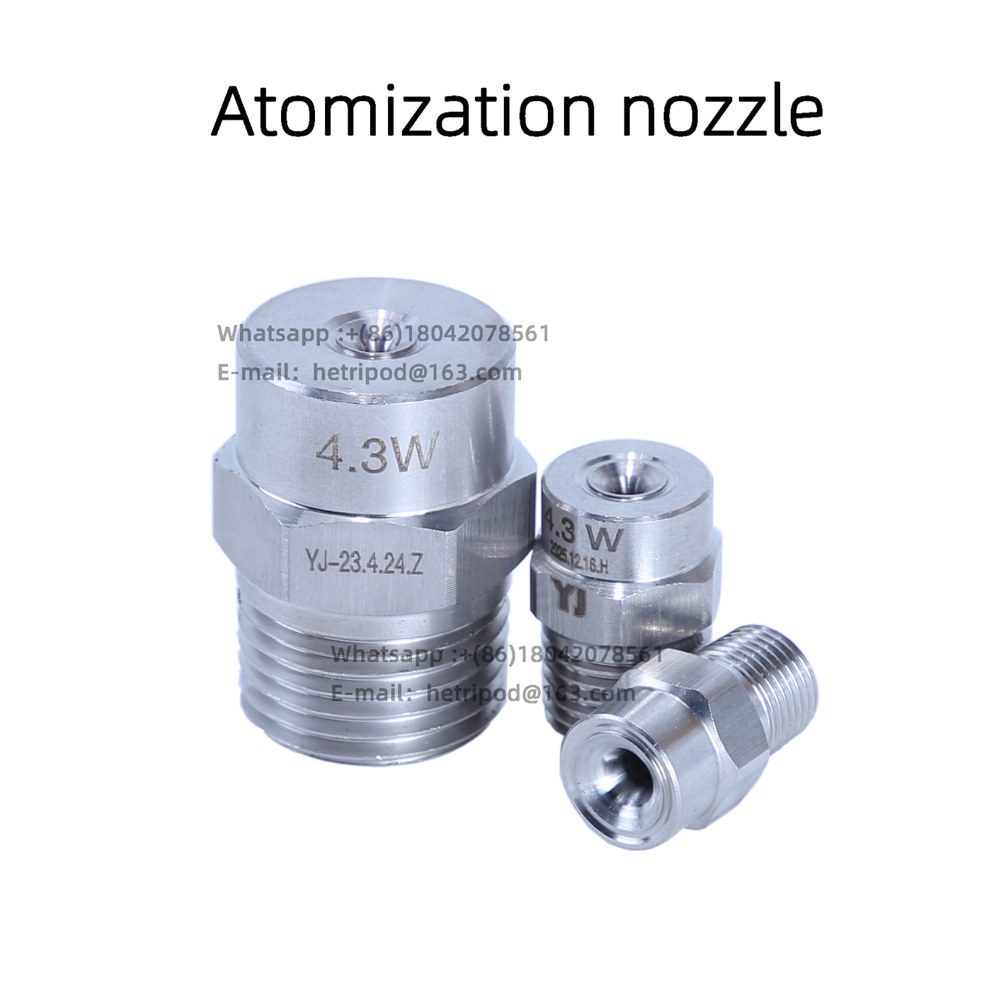 Boquilla de chorro de ángulo ancho de acero inoxidable 304, atomización por niebla de alta y baja pr